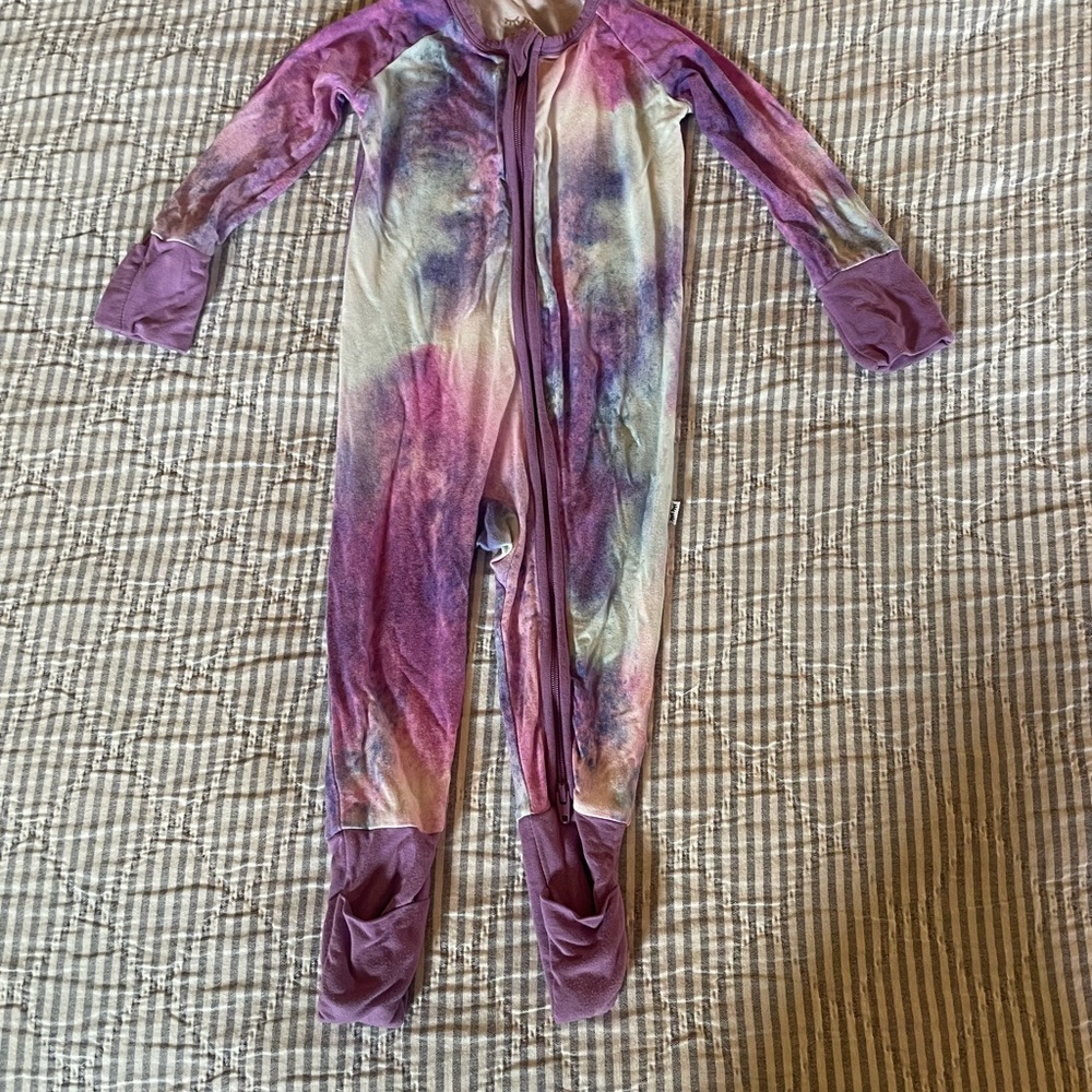 Little Sleepies Purple and Cream PJS